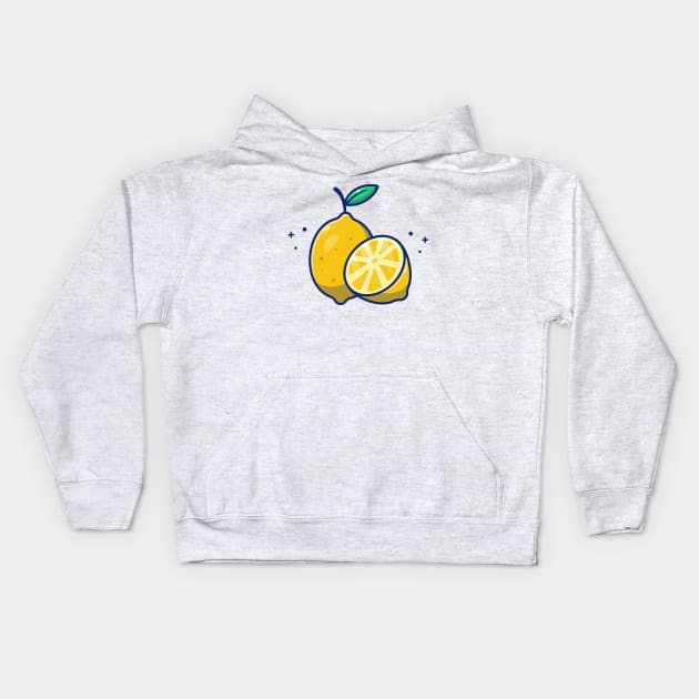 Lemon And Slices Of Lemon Cartoon Kids Hoodie by Catalyst Labs